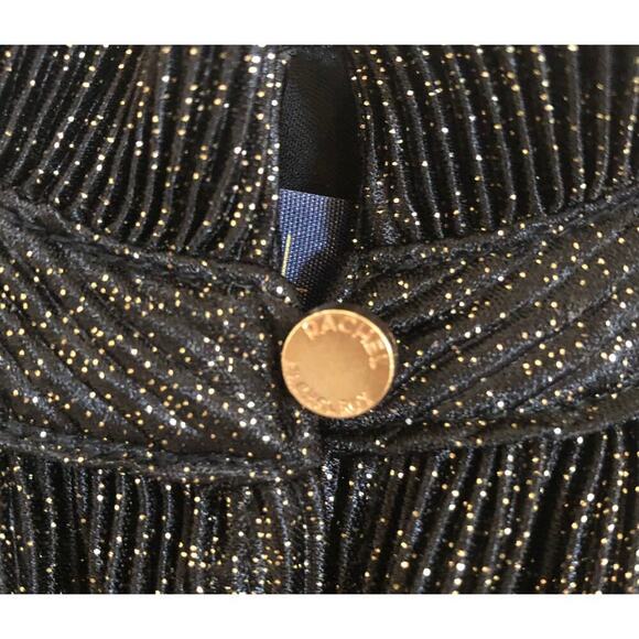 RACHEL ROY Pleated High Neck Sleeveless Black/Gold Dressy Sparkle Tank Large - Picture 6 of 9